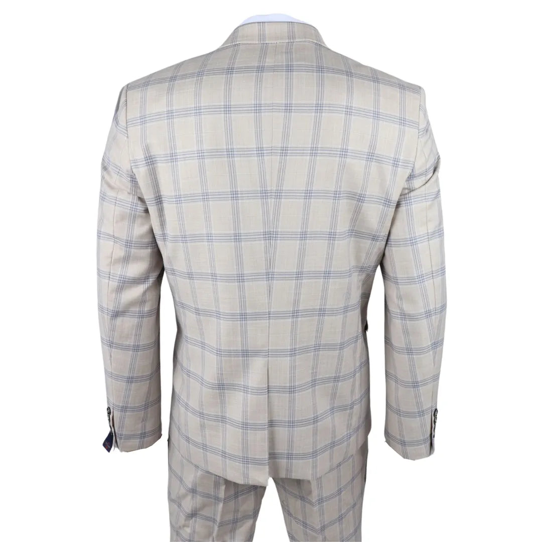 Warwick - Blazer beige a cuadros para hombre