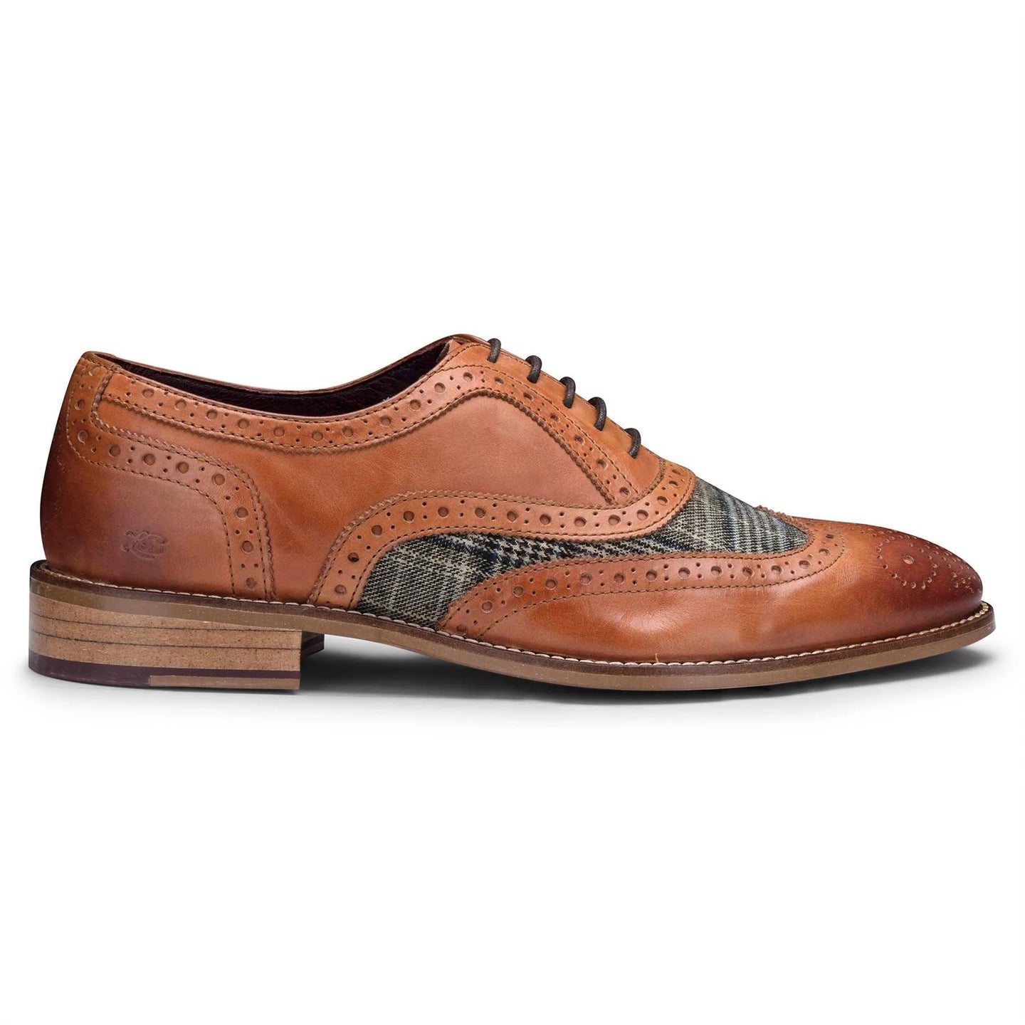 Zapatos de hombre de cuero auténtico estilo vintage, tipo brogue, de los años 20, de ante y tweed con cordones, elegantes y formales.