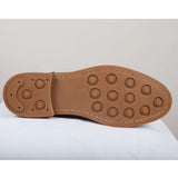 Adam - Botas Oxford de cuero marrón con estampado floral y calavera para hombre