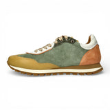 Aglae 02 - Zapatillas deportivas de cuero verde beige para hombre