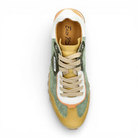 Aglae 02 - Zapatillas deportivas de cuero verde beige para hombre