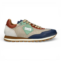 Aglae 02 - Zapatillas deportivas de cuero gris azulado para hombre