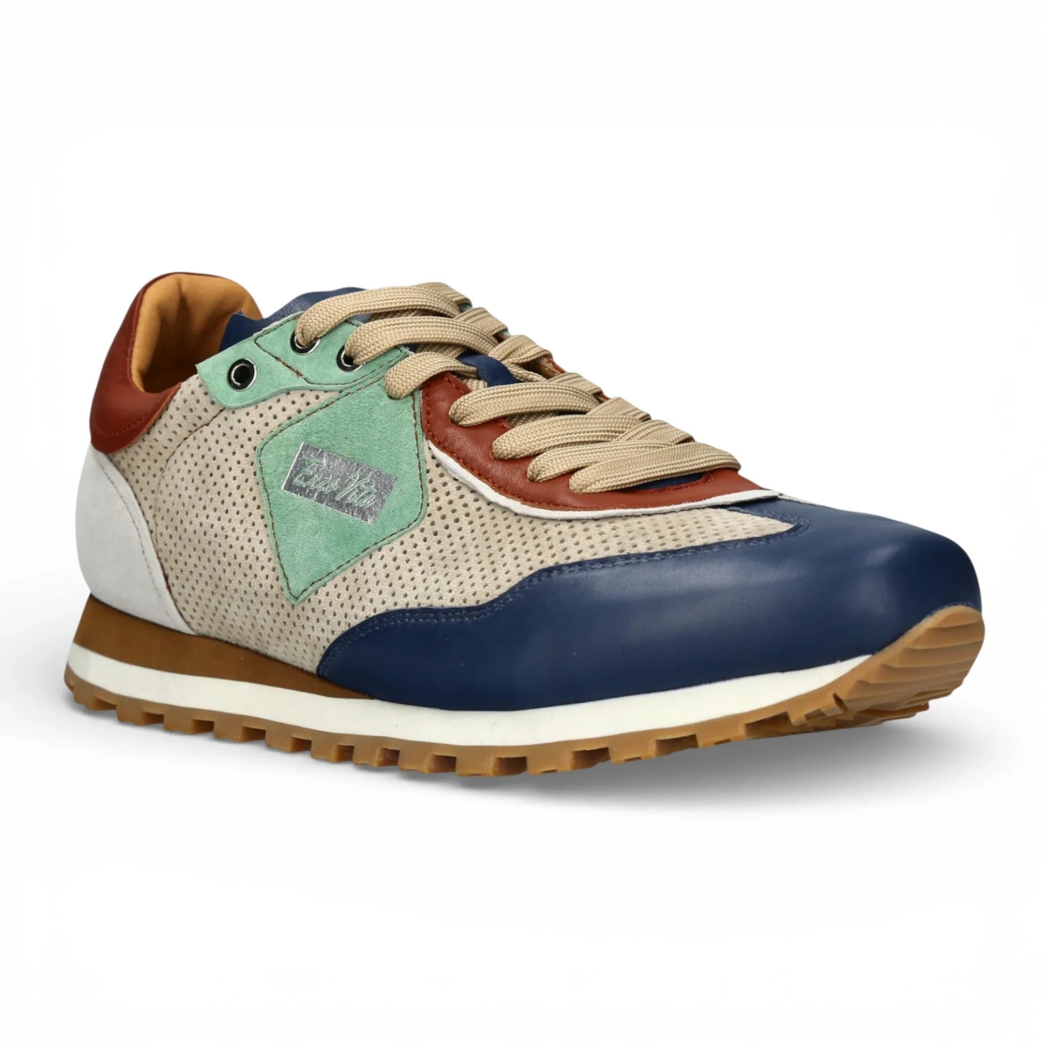 Aglae 02 - Zapatillas deportivas de cuero gris azulado para hombre