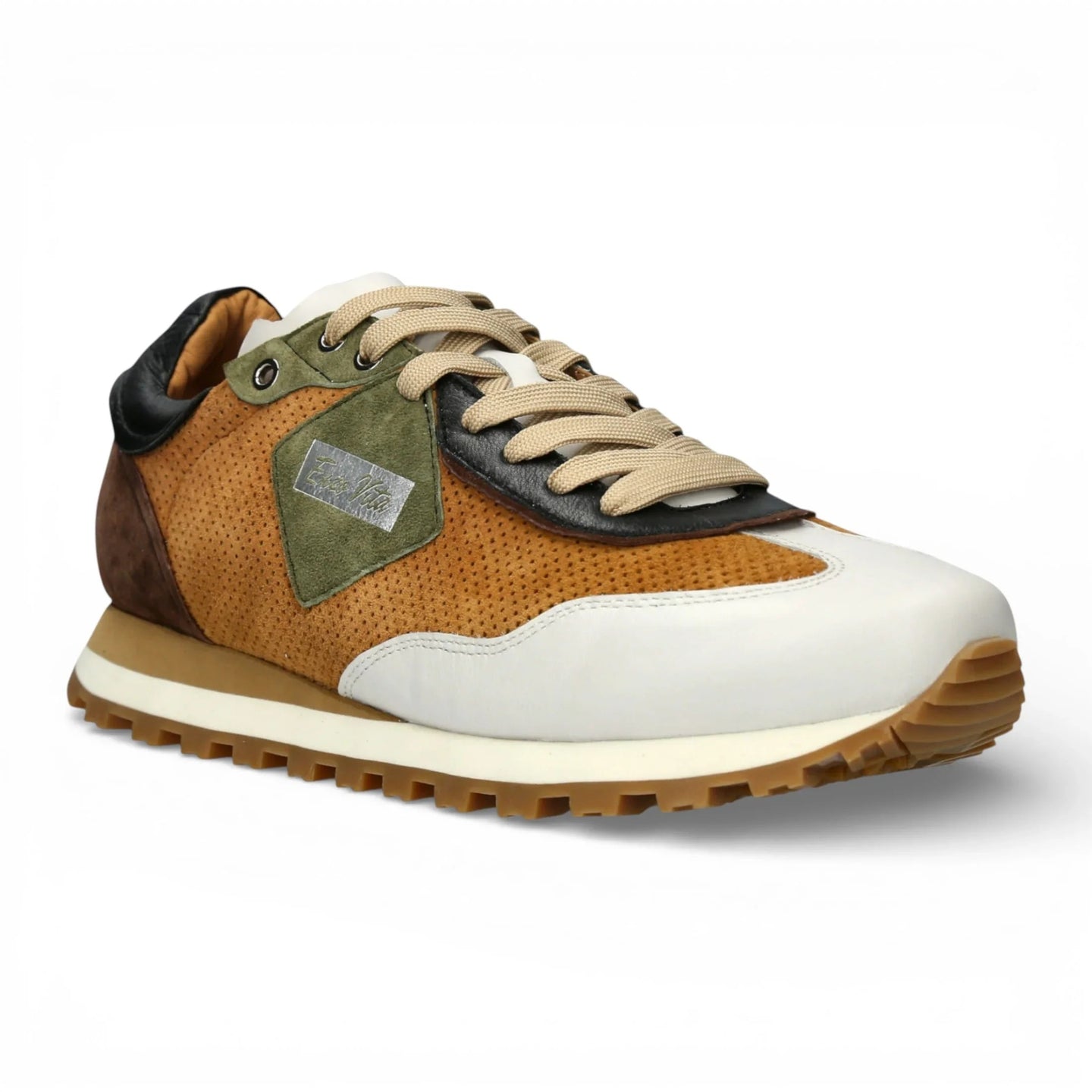 Aglae 02 - Zapatillas deportivas de cuero marrón claro para hombre