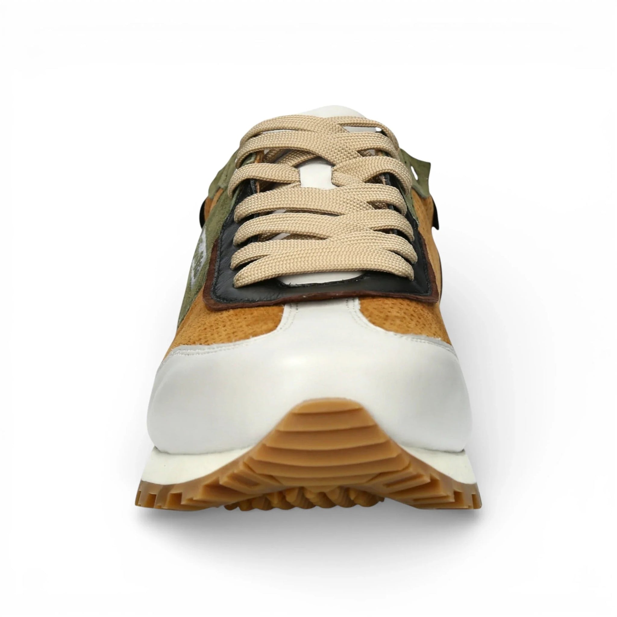Aglae 02 - Zapatillas deportivas de cuero marrón claro para hombre