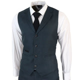 Traje de tres piezas a cuadros verde oliva para hombre AK-07