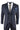 Traje de tres piezas para hombre, color azul marino con estampado de cuadros.