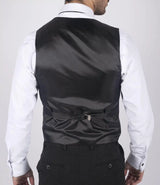 Chaleco negro clásico para hombre, ideal para funerales, bodas, oficina, trabajo, estilo casual elegante y corte ajustado.