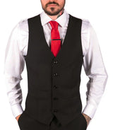 Chaleco negro clásico para hombre, ideal para funerales, bodas, oficina, trabajo, estilo casual elegante y corte ajustado.