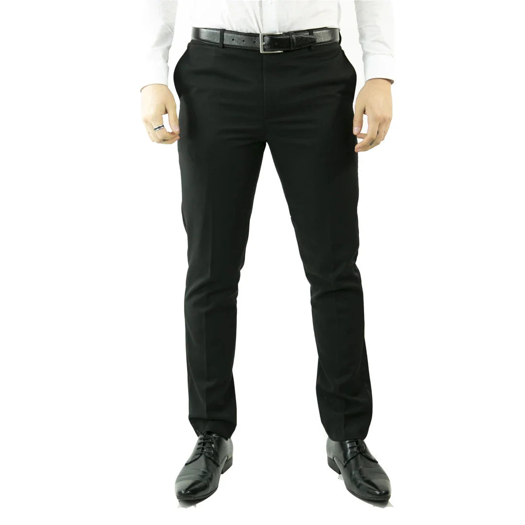 Pantalones de esmoquin negros para hombre, ideales para bodas, graduaciones y ocasiones especiales. Rayas de satén.