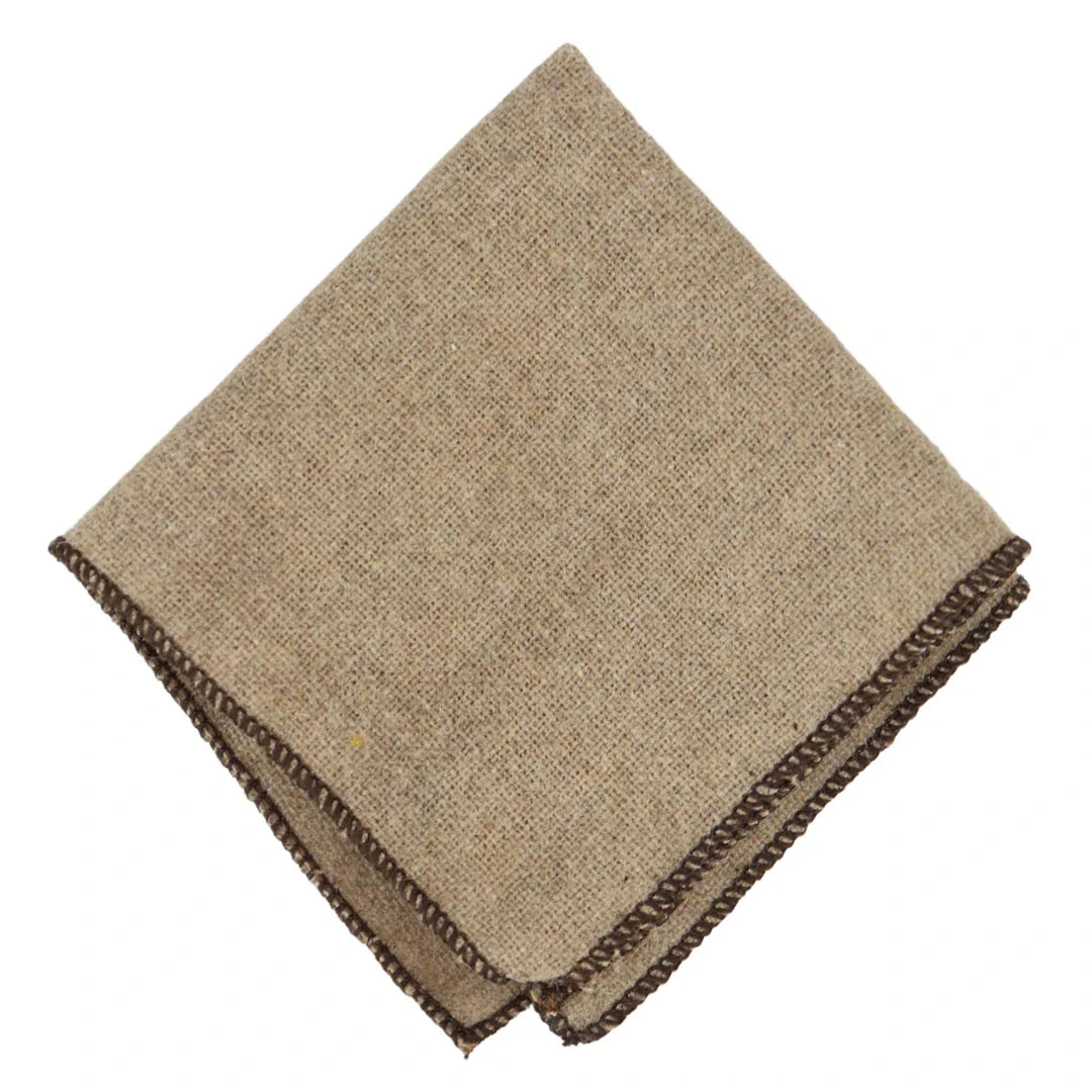 Pañuelo de corbata de tweed color beige camello, 2 pulgadas.
