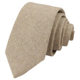 Pañuelo de corbata de tweed color beige camello, 2 pulgadas.