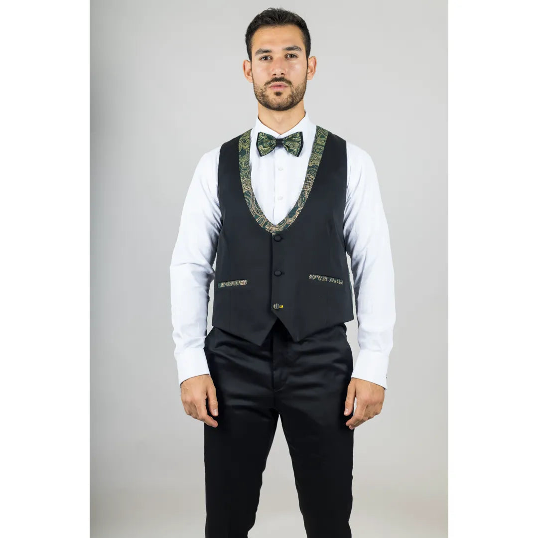AK-28 - Traje de boda de tres piezas para hombre, color verde cachemir.