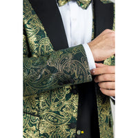 AK-28 - Traje de boda de tres piezas para hombre, color verde cachemir.