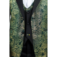 AK-28 - Traje de boda de tres piezas para hombre, color verde cachemir.