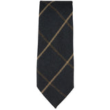 Conjunto de corbata y pañuelo de bolsillo de tweed azul marino con estampado de espiga para hombre