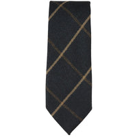 Conjunto de corbata y pañuelo de bolsillo de tweed azul marino con estampado de espiga para hombre