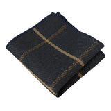 Conjunto de corbata y pañuelo de bolsillo de tweed azul marino con estampado de espiga para hombre