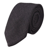 Conjunto de corbata y pañuelo de bolsillo de tweed color ciruela con estampado de espiga para hombre