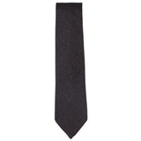 Conjunto de corbata y pañuelo de bolsillo de tweed color ciruela con estampado de espiga para hombre
