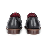 Albert - Zapatos brogue de hombre de piel negra con detalles de tweed