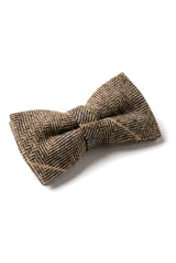 Albert - Pajarita de tweed marrón con estampado de espiga para hombre