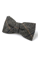 Albert - Pajarita de tweed gris con estampado de espiga para hombre