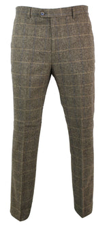 Albert - Pantalones de tweed marrón claro para hombre