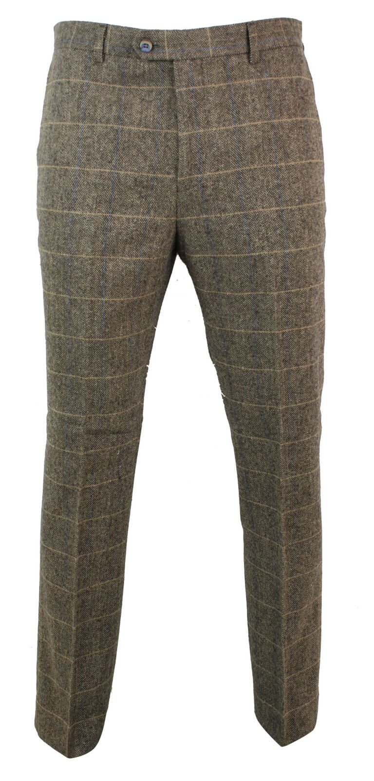 Albert - Pantalones de tweed marrón claro para hombre