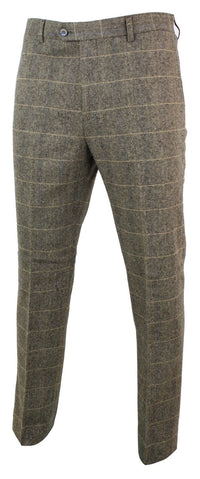 Albert - Pantalones de tweed marrón claro para hombre