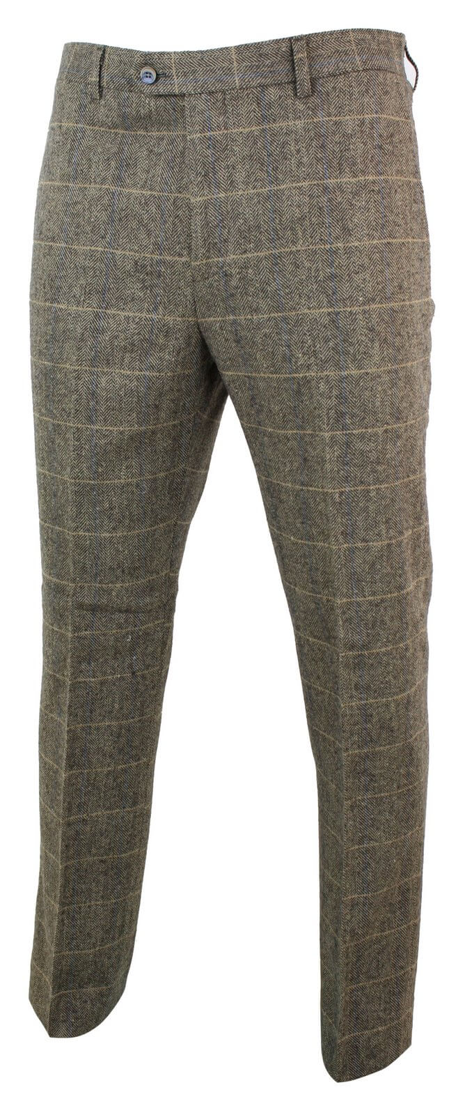 Albert - Pantalones de tweed marrón claro para hombre