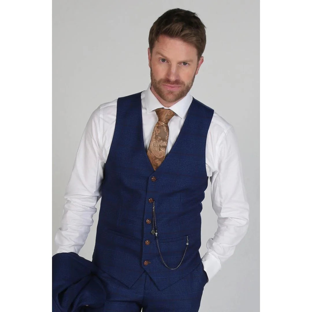 Alex - Chaleco azul marino para hombre
