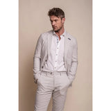 Alvari - Blazer de lino gris para hombre, ideal para el verano.
