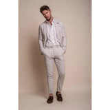 Alvari - Blazer de lino gris para hombre, ideal para el verano.