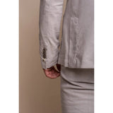 Alvari - Blazer de lino gris para hombre, ideal para el verano.
