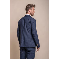 Alvari - Blazer de verano de lino azul marino para hombre