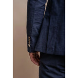 Alvari - Blazer de verano de lino azul marino para hombre