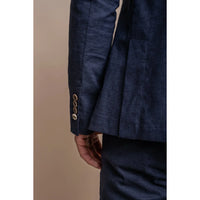 Alvari - Blazer de verano de lino azul marino para hombre