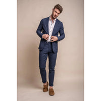 Alvari - Blazer de verano de lino azul marino para hombre