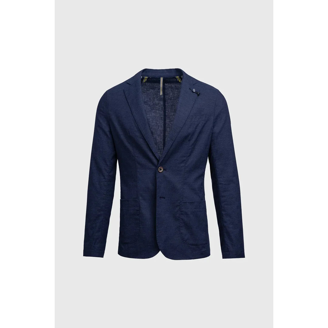 Alvari - Blazer de verano de lino azul marino para hombre