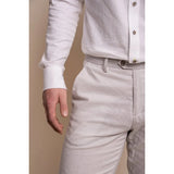 Alvari - Pantalón de verano de lino gris para hombre