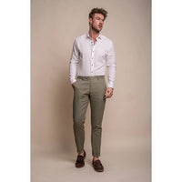 Alvari - Pantalones de lino color salvia para hombre, ideales para el verano.