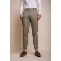 Alvari - Pantalones de lino color salvia para hombre, ideales para el verano.