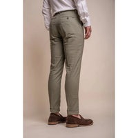 Alvari - Pantalones de lino color salvia para hombre, ideales para el verano.