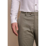 Alvari - Pantalones de lino color salvia para hombre, ideales para el verano.