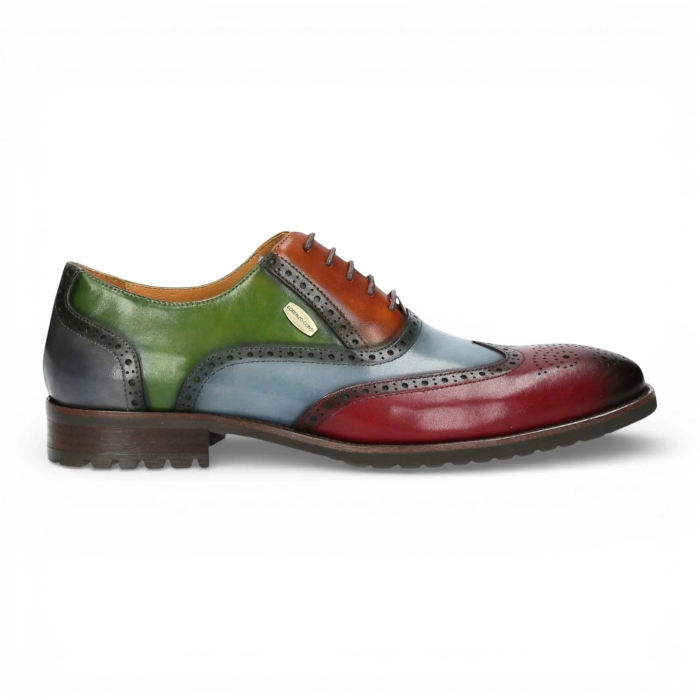 Antonin 01 - Zapatos Oxford de cuero negro burdeos para hombre