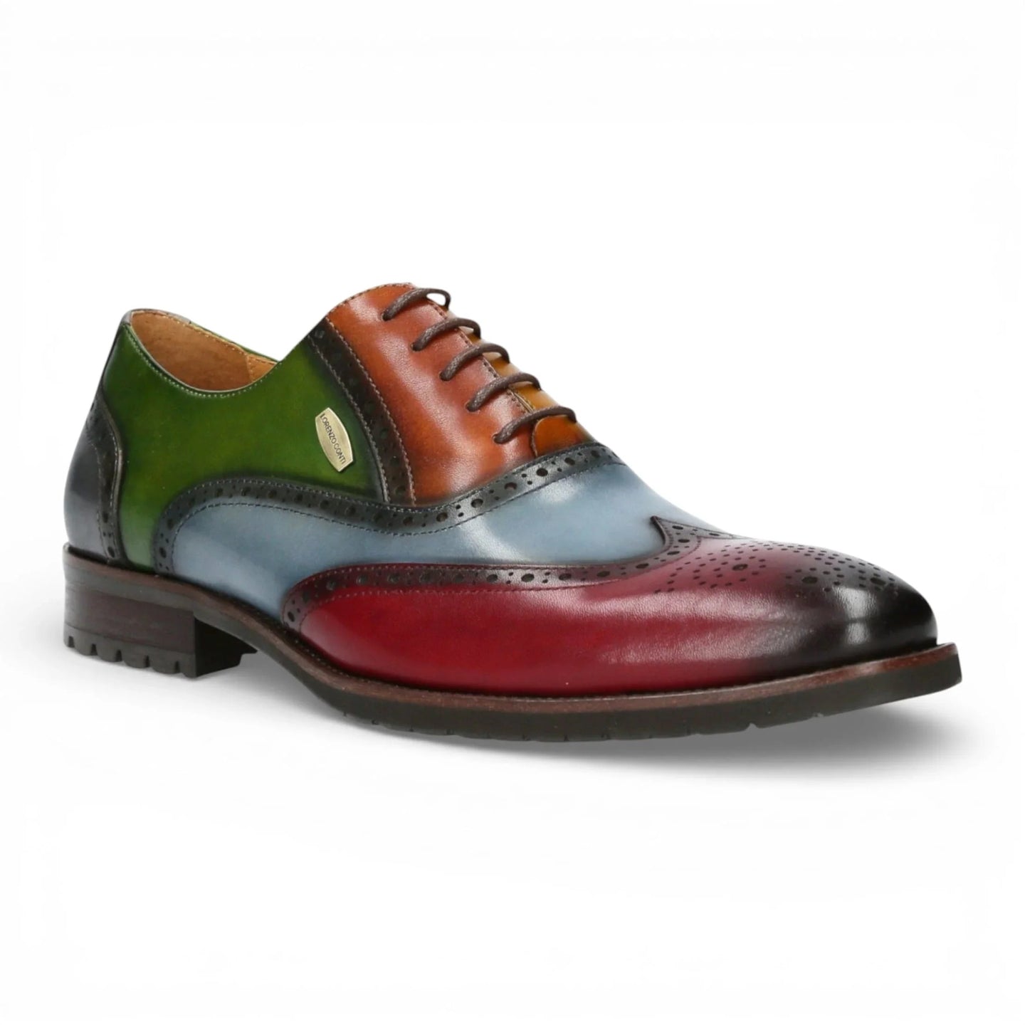 Antonin 01 - Zapatos Oxford de cuero negro burdeos para hombre