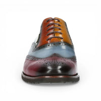 Antonin 01 - Zapatos Oxford de cuero negro burdeos para hombre