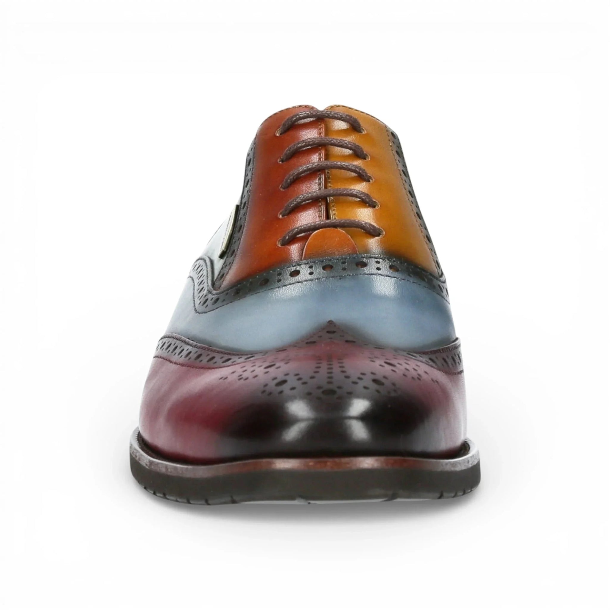 Antonin 01 - Zapatos Oxford de cuero negro burdeos para hombre