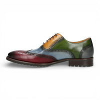 Antonin 01 - Zapatos Oxford de cuero negro burdeos para hombre